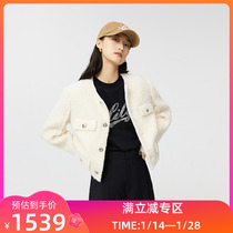 (LILYxIMMI cooperation designer series) LILY2022 winter new womens retro breasted jacket
