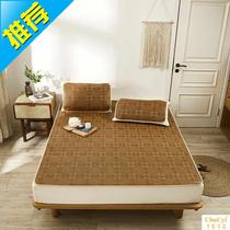 Thickening 2 ◆ Customized rice mat three-piece set 1 5m double air-conditioned rattan seat 1 8m bed foldable dormitory single