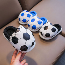 Soccer Boys Cotton Slippers Autumn and Winter Baby Home Shoes Indoor Waterproof Children Boys Non-slip Floor Slippers