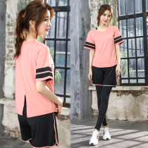 Spring and summer sports fitness clothes female tide four-piece Korean loose plus size running yoga suit set net red quick-drying clothes