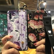 Suitable for Samsung a90 5g wristband mobile phone case a9080 lanyard protective cover creative bracket small fresh flower series