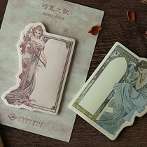 Letter lover Musha song European famous painting Retro goddess post-it notes N times paste instant stickers Hand account notes