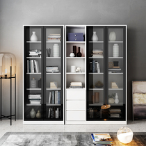 Nordic glass door bookcase small apartment simple study with door bookcase bookcase bookshelf free combination furniture