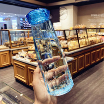 Creative simple plastic cup Male and female students Korean fresh cute water cup Portable large capacity Harajuku handy cup