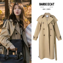 Khaki windbreaker coat womens little man 2021 Spring and Autumn New loose long new British style high-end coat tide