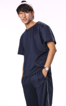 Summer school uniform top thin sports T-shirt stretch breathable student basketball shirt casual sweat wicking school uniform round neck short sleeves