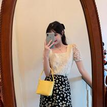 Net Red Jersey Undercoat Exploits Womens NEW OCEAN GAS WEB YARN LACE-SHIRT WITH FOLLICLE-STYLE BLOUSES SUMMER-STYLE BLOUSE SUMMER