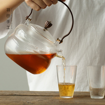 High-end cooking teapot kettle Gourd creative shape thick heat-resistant glass electric pottery stove tea set set