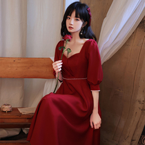 Pregnant woman toast to brides with wedding dress dress normally can be worn in red color engagement back door gown girl big code cover