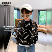 Left West Boy sweatshirt Spring autumn childrens blouses CUHK Alphabet Beat Undershirt Spring Clothing 2022 New Ocean Fairy Clothing