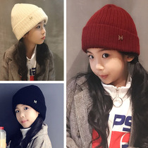  Korean version of autumn and winter childrens woolen hat Boy and girl pullover hat ins wind warm melon skin hat Parent-child M standard knitted hat