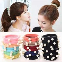 Pearl Hairband tie hair jewelry rubber band Korean headdress rare hair rope leather case Korean head rope