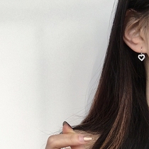 Recommended small love earrings whole body 925 sterling silver hollow peach heart pendant earrings female