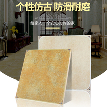 Antique brick 600x600 simple living room dining room tile Bedroom anti-slip wood grain floor tile Mediterranean floor tile