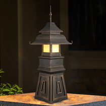 Lantern bluestone sculpture antique palace lantern Japanese courtyard lawn temple t temple Zen landscape decoration waterproof calcium carbide lighthouse