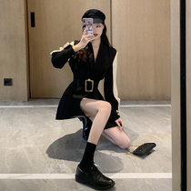 High cold line Cold Wind Womens Queen style mature temperament senior light mature dress small black dress autumn and winter