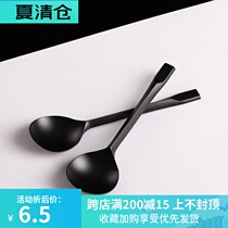Fork spoon Rice spoon Ice cream yogurt jelly spoon Beige black plastic fire beetle disposable independent packaging