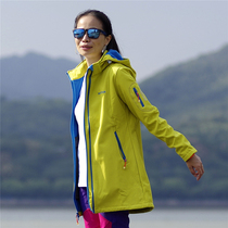 Outdoor medium-length assault jacket women waterproof plus velvet thickened liner slim down three-in-one soft shell charge suit