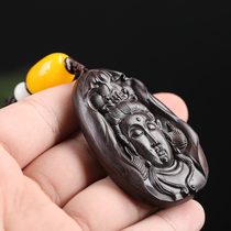 Ebony car pendant rearview mirror pendant car car interior pendant Guanyin pendant jewelry mens and womens safety charm