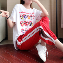 Hong Kong 2020 summer new ghost dance clothes hip-hop wind loose two-piece short sleeve leisure sports suit