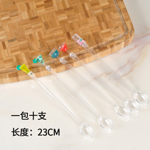 Multi-shape cute wine cup head plastic stirring rod creative coffee juice cold drink acrylic long handle mixed spoon