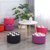 Creative leather stool round stool living room sofa stool changing shoe stool fashion coffee table stool bench bench bench leather Pier