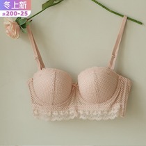 Body diary beautiful lace upper support half cup silicone non-slip soft ring cotton cup bra light sexy underwear cover