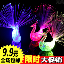 Creative luminous peacock cute novelty small toy Childrens baby flashing finger light stall hot gadgets