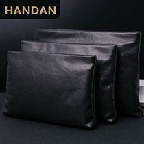 Mens dermis Handbags 2022 new mens bag Soft leather Business Handbags Casual Fashion Minimalist Clips Parchment Parchment