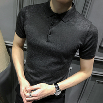 Simple fashion fan~summer 2021 new polo shirt men lapel short sleeve trend slim half sleeve high-end T-shirt