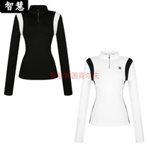 South Korea ANEW golf suit blouse 21 early autumn golf female stand-up collar half zipped with a long sleeve T-shirt