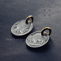 Handmade American Indian head yak bison 5 cents raise cattle retro key pendant Fidelity