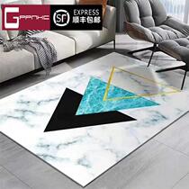 High-end brand net red marble geometric triangle pattern Nordic style living room carpet bedroom simple home