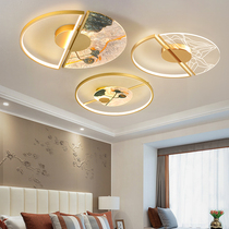 New Chinese bedroom led suction light enamel color Chinese wind round room Restaurant light personality light and luxurious ceiling light