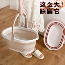 Washing mop bucket rectangular foldable plastic thick bucket household mop bucket mop floor sponge squeeze bucket