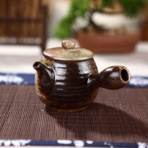 Handmade Japanese coarse pottery teapot single pot kung fu tea set side bar home office tea maker antique wood burning tea set