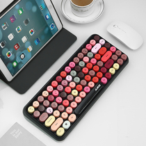 Blackjue 308i Macaron Bluetooth keyboard Laptop external wireless keyboard Mini portable color dot lipstick Net red girl keyboard mouse set for mobile phone tablet