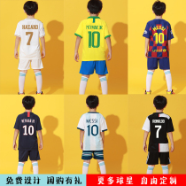 New Argentina Cristiano Ronaldo football suit set boy primary school student football training suit jersey children Messi short sleeve