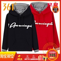361 Degree Womens 2020 winter New plus velvet pullover sweater 361 thick warm hooded sports clothes