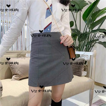 Japan thom Brown hip skirt skirt skirt A- line dress solid color high waist skirt children