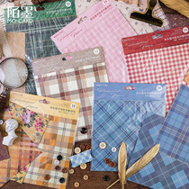 Miss Ka Inglém Plaid Light Retro Handbill Material Decoration Sticker DIY Bottomed Paper Color Library Series