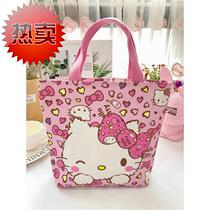 Cute cartoon waterproof portable portable a when the bag childrens students packed lunch plate bag lunch box bag Lunch packaging school bag