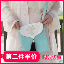 Tangtu rabbit with Hanfu bag embroidered canvas fabric handmade fabric diy material bag satchel backpack non-finished