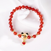 (Clearance straight down) a lifetime and a stone twelve zodiac this years life bracelet natural red agate hand string zodiac rat