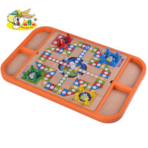 Childrens 6-in-1 multi-function game chess Military chess Five children flying chess Party leisure parent-child exchange toys