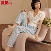 Three gun pajama pants women Summer home pants cotton women home trousers cotton air conditioning pants summer thin outside wear 60794
