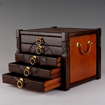 Black sandalwood five-layer Puer tea box tea pot household tea tray huanghuali solid wood tea tray tea ceremony accessories