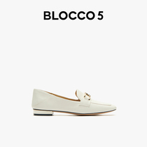 blocco5 Lego Shoes Women Summer Retro Inren Wind Small Leather Shoes Women Shallow Oral College Flat Bottom Shoes Womens Style Single Shoes