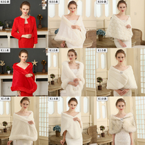 Fur Shawl New Bridal Autumn winter style Camshoulder outside Brides Wedding Dress Dress Outside Wearing High Imitation Fox Fur Shawl