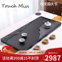 TOUCH MISS tea tray home black stone natural whole tea set tray simple retro large stone tea table